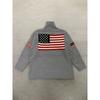 STREETRICH European and American Autumn and Winter Design Sense Flag Print Knit Sweater Casual Loose Round Neck Pullover Sweater