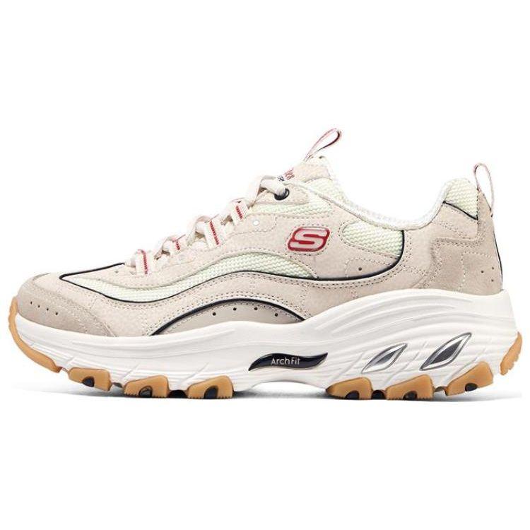 Skechers Arch Fit DLites Fabric Retro Sports Low Top Dad Shoes Women sneakers White Brown 149805-NTMT 39