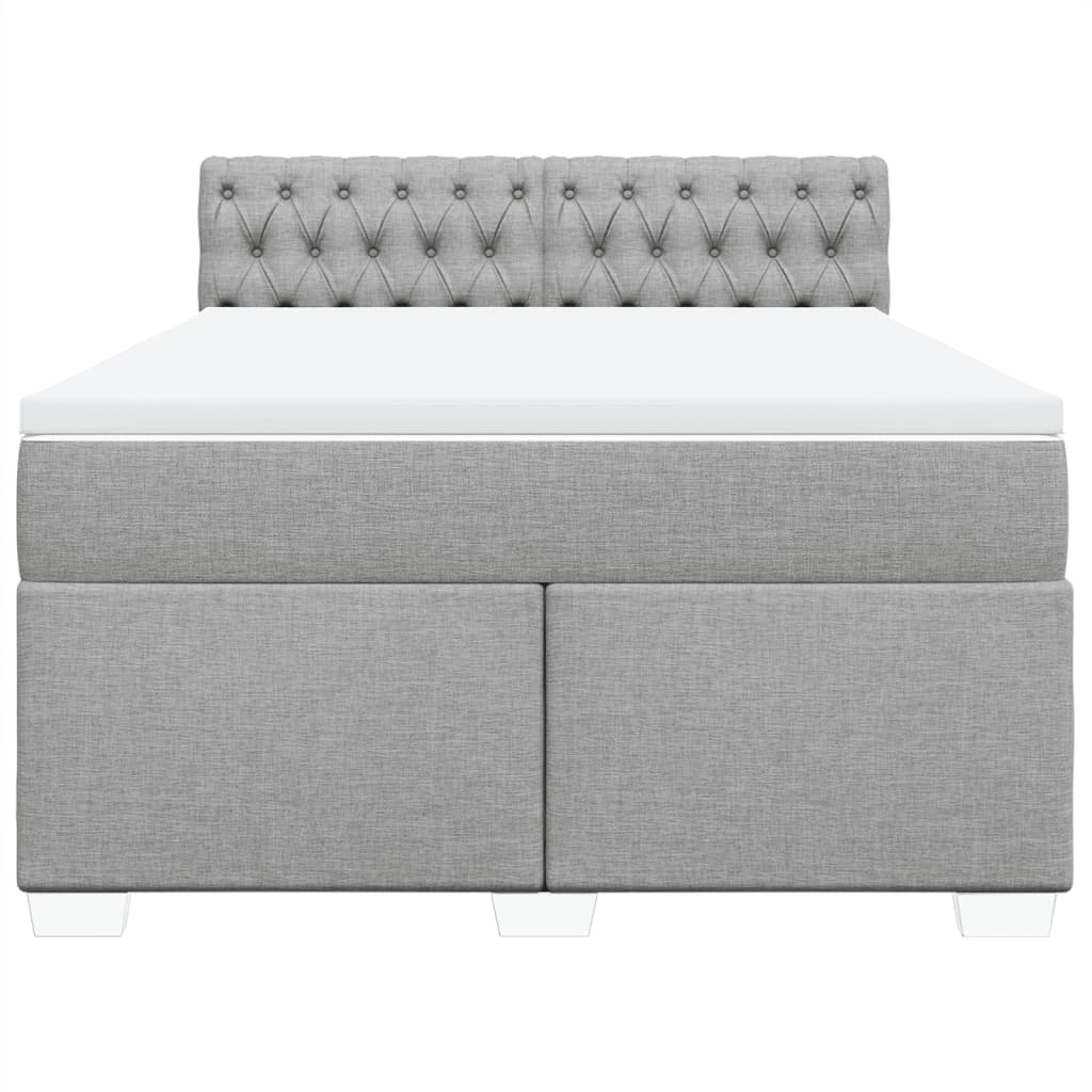 Vidaxl Letto Continentale Con Materasso, Grigio Chiaro, Tessuto, 140X190Cm