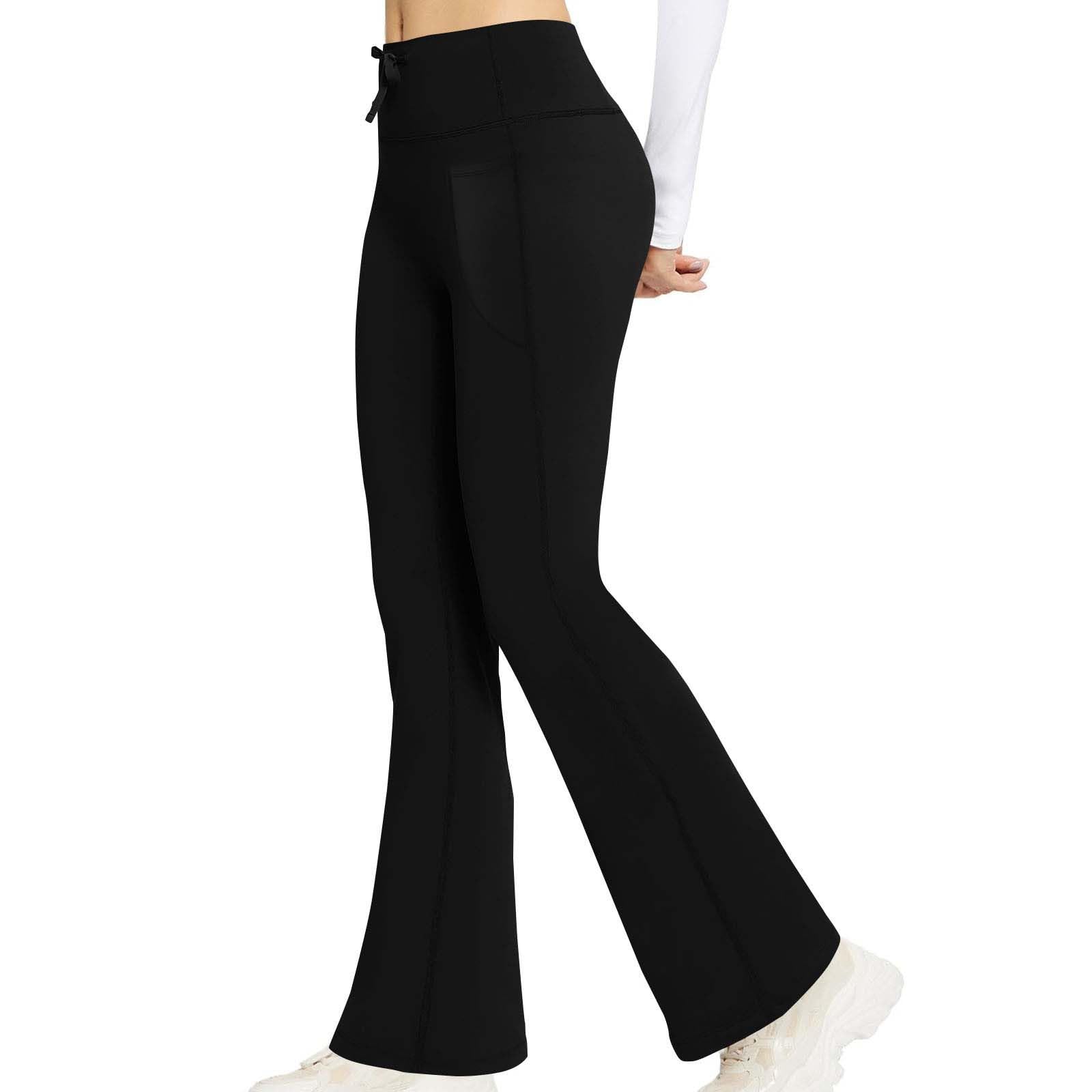

Women Elastic High Waist Pant Casual Fit Wide Leg Long Pants Trousers With Pockets XL