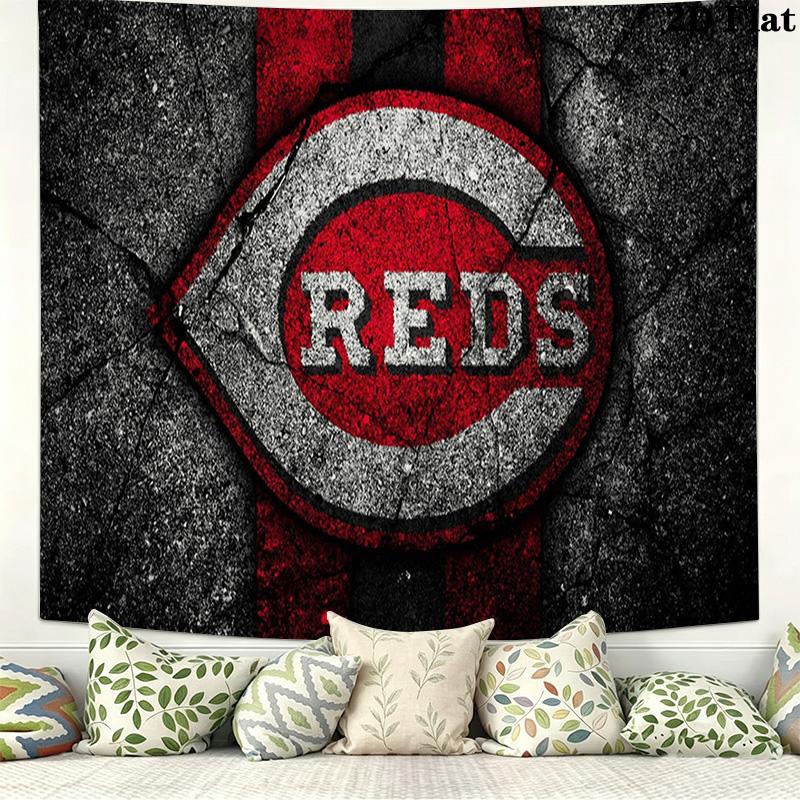 Cincinnati Reds Wall Tapestry Aesthetic Wall Hanging Printed Fabric Blanket Decorative Tapestries for Bedroom Living Room Home Decor