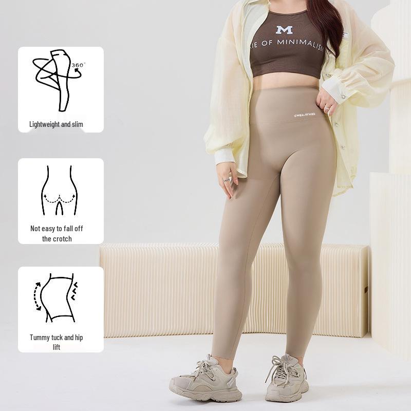 

Plus Size Women s High Waist Shark Skin Yoga Pants - Spring/Autumn Tight Base Layer, No Sagging XL