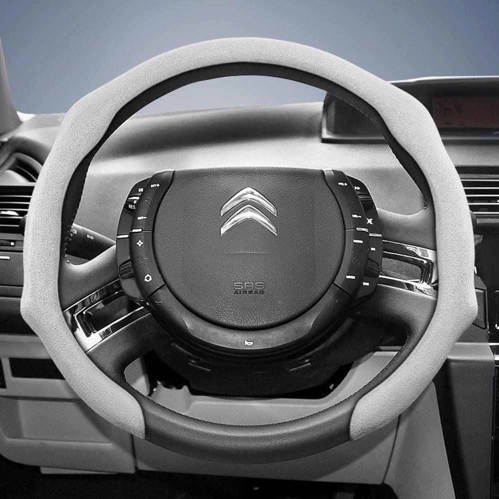 Suitable for Citroen Premium Suede Snap-On Steering Wheel Cover, Non-Slip and Durable, for C3 C4 X Berlingo C5 Aircross Jumper Spacetourer Ami X, Ava