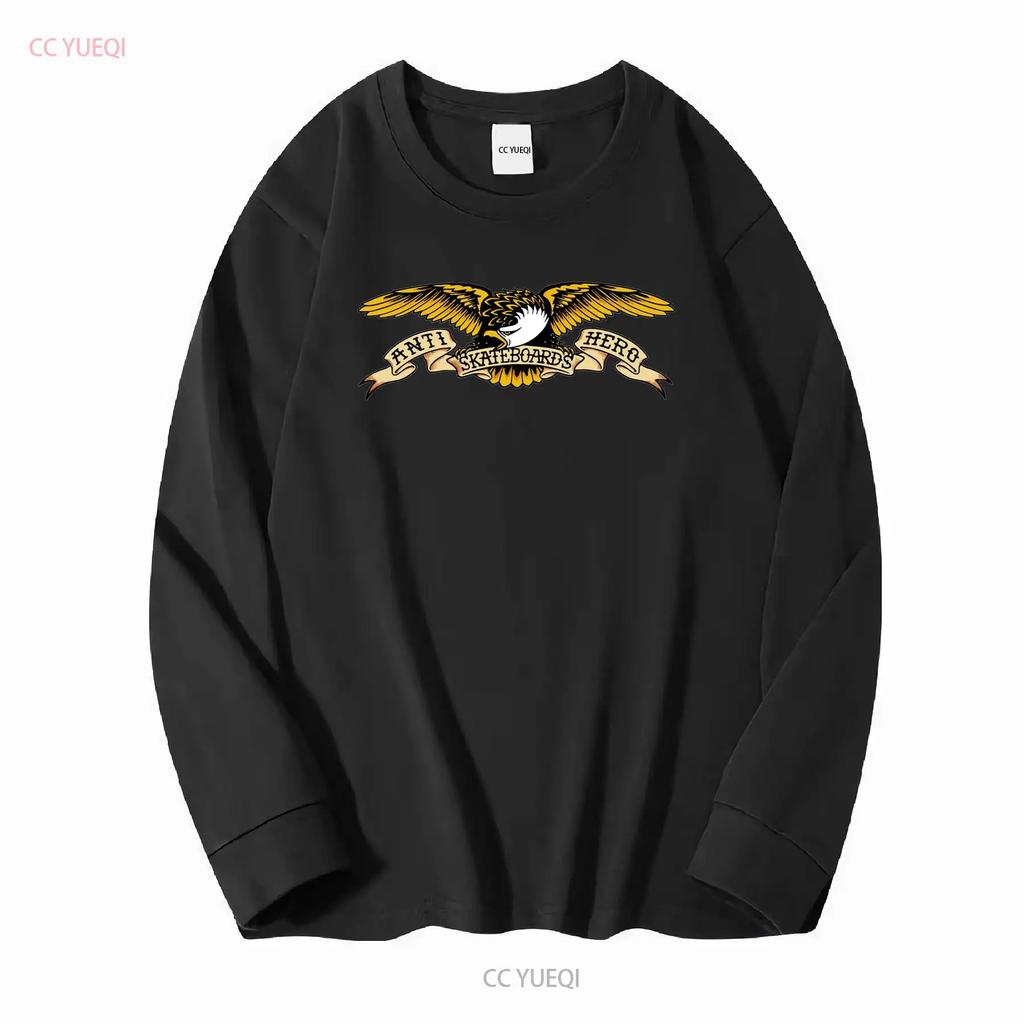 Anti Hero EAGLE LOGO Skateboard T Shirt GOLD Vintage Washed Comfortable Versatile Soft Stylish Streetwear Slightly Fashion