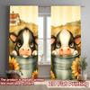 Farm Cows and Sunflowers Print Drapes Room Darkening Window Curtains for Home Decor,Rod Pocket Blackout Curtains Bedroom