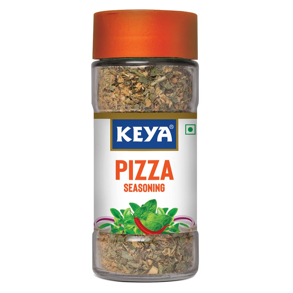 Keya Pizza Seasoning | All Natural & Healthy Spice Blend for Pizza, Pasta & More | Glass Bottle | Premium Herbs and Spices | Contains Freeze dried