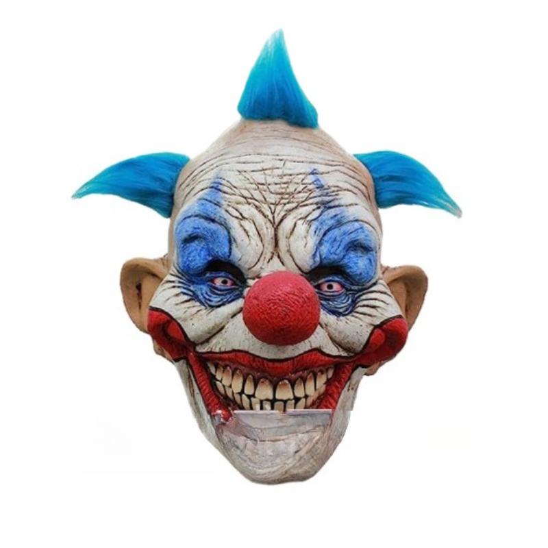 Funny Clown Head Cover Halloween Horror Dress Up Props Smile Joker Latex Masks Amusement Park Haunted House Prank Cosplay Mask