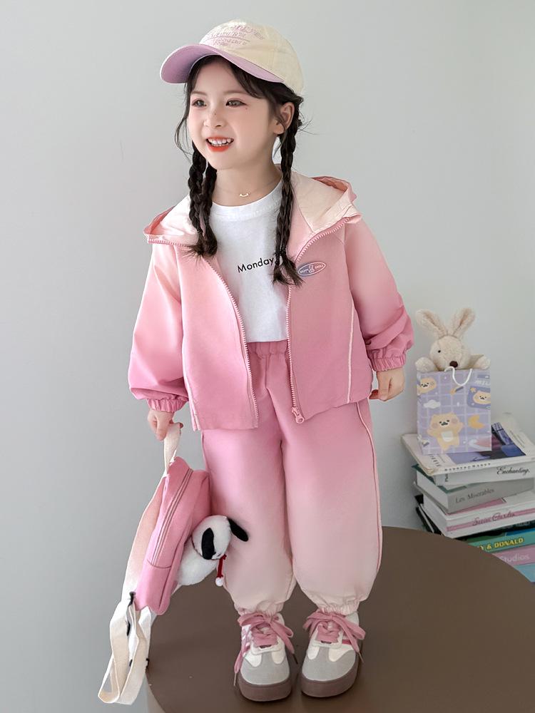 Mädchen Herbst 2025 Gradient Sportbekleidung Mode Zweiteiler