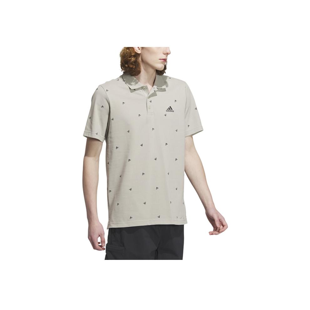 adidas Letter Print Short Sleeve Polo Shirt Men Polo Shirts Gray IA8153