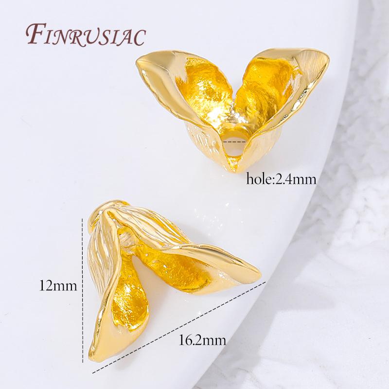 18K Gold Plated Brass Bead Caps,Tassel End Caps For Jewelry Making Findings,DIY Necklaces&Bracelets Accessories