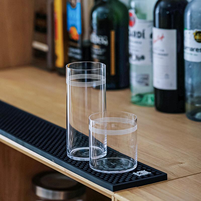 CRISON LD3201 Crystal Glass Long Drink Cocktail Cup Japanese Style Printed Colin Cup Juice Milk Servingware for Home Bar
