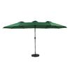 Parasol extérieur rectangulaire double face de 4,5 m avec manivelle (vert foncé) (sans pied)