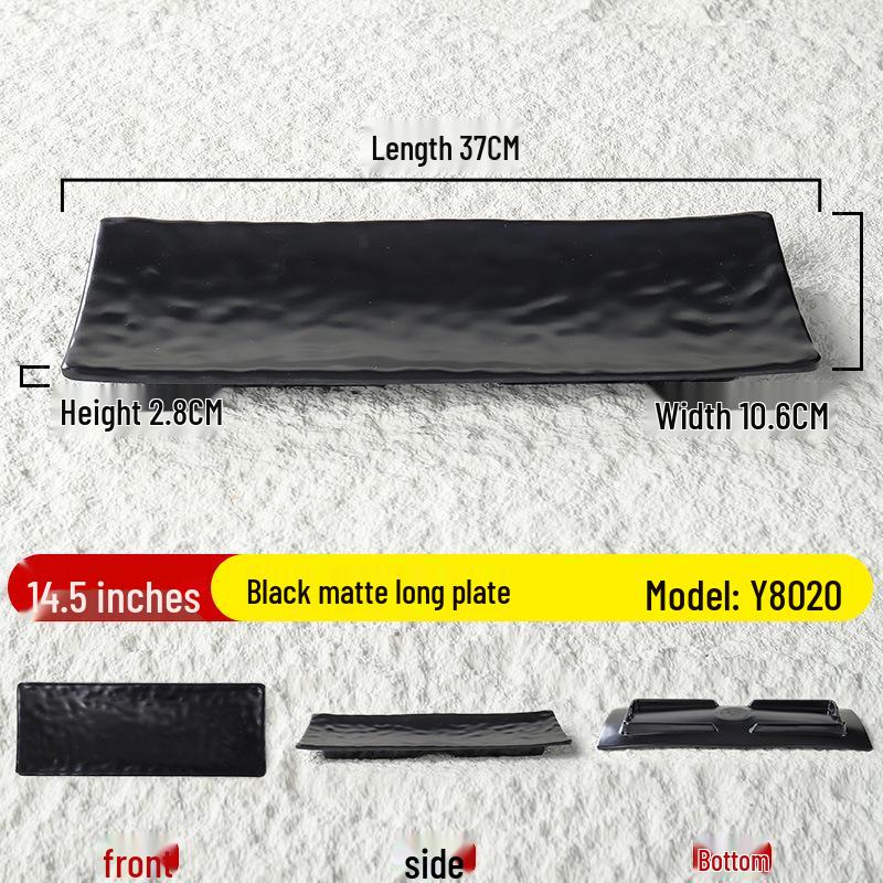 Matte Black Melamine Plate for Hot Pot, BBQ, or Kebab Shops