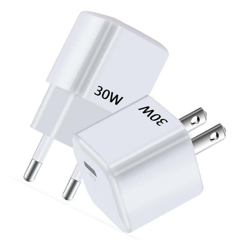Szybka ładowarka PD 30W do pudełka ładującego Kostka PD 30W USB C Szybka ładowarka Zasilacz Kostka dla iPhone Samsung Xiaomi