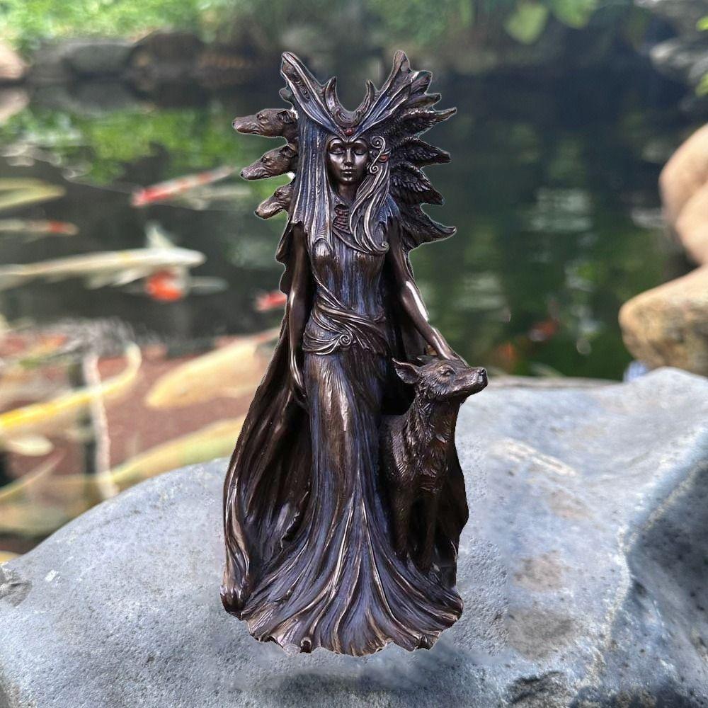 Unique Greek Goddess Statue Modern Art Resin Ornaments Delicate Witch Hound Sculpture  Desktop