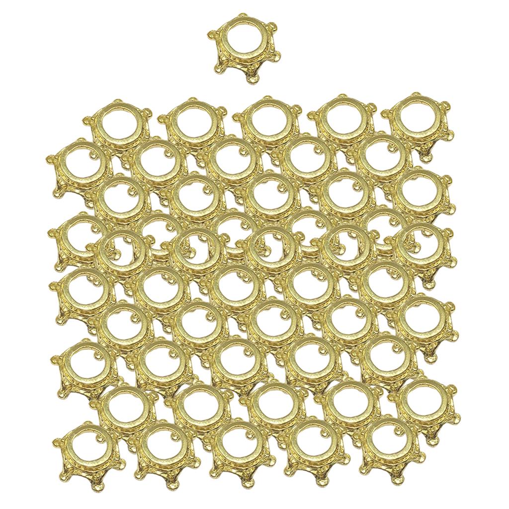 50pcs Crown Charms Beads for Jewelry Making Necklace Earrings Antique Bronze