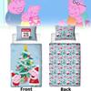 Peppa Pig Weihnachtliches Festdruck Bettwäscheset für Kinderzimmerdeko