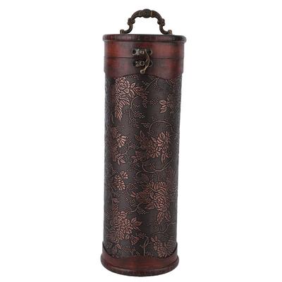 Tragbare Vintage Runde Holz Einzelne Rotwein Lagerung Box Mit Griff Retro Geschenk