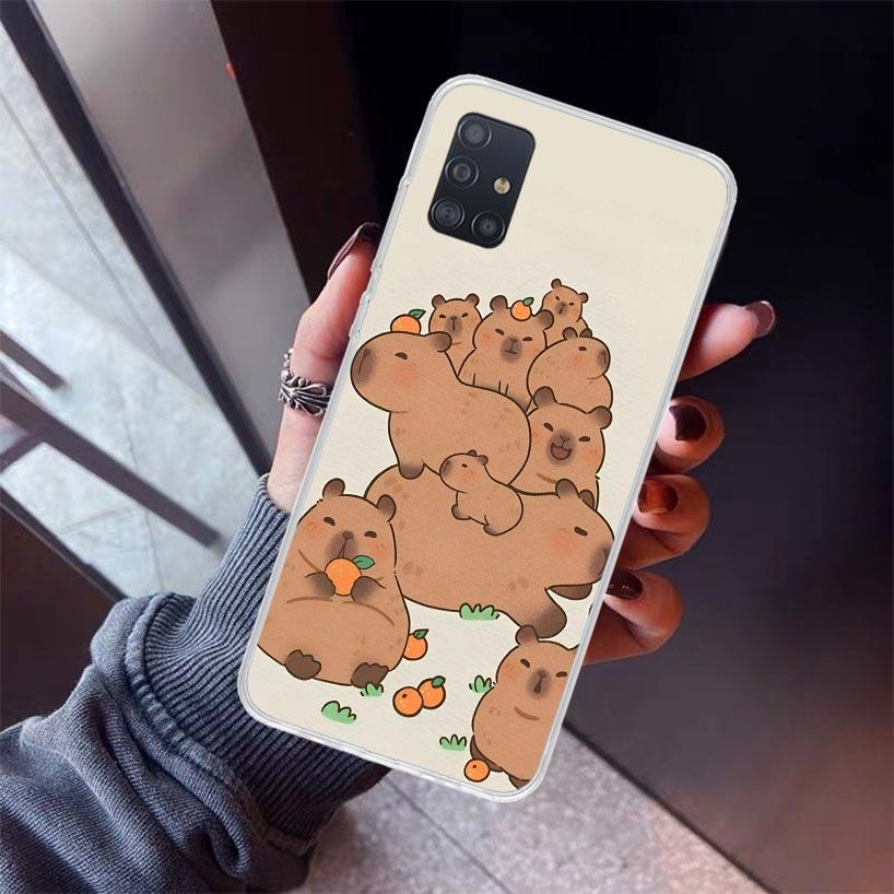 Funny Capybara Cartoon Animal Phone Case For Samsung Galaxy A12 A52S A42 A32 A22 A51 A50 Note 20 Ultra 10 S10 Plus A71 A70 A31 A
