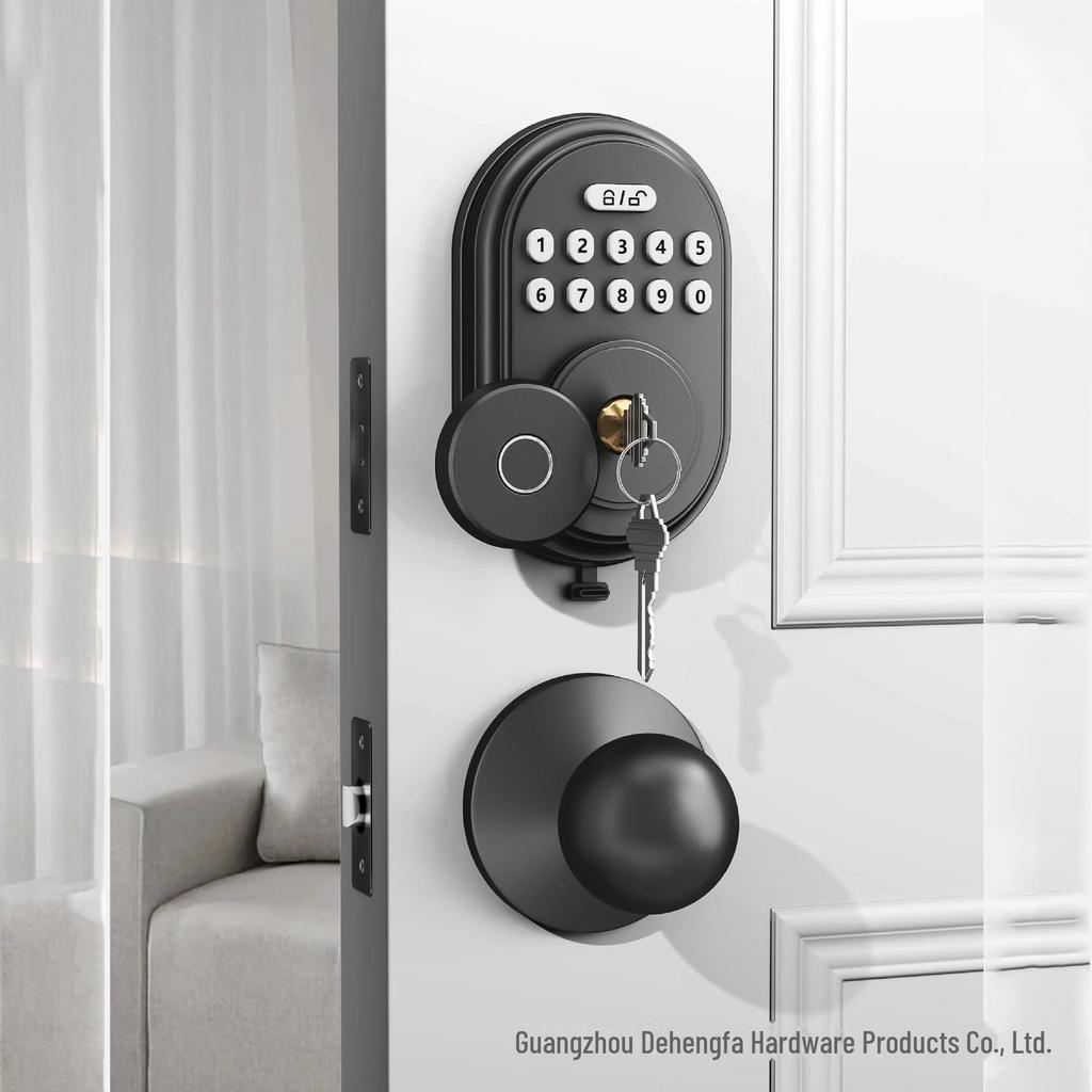 New American Standard Smart Deadbolt Lock with Fingerprint for Wooden Doors.