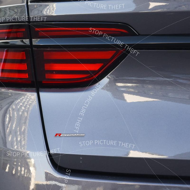 1Pc 3D Metal R Dynamic Logo Emblem Badge Car Rear Tail Bumper Trunk Sticker For Range Rover Discovery Velar HSE SVR