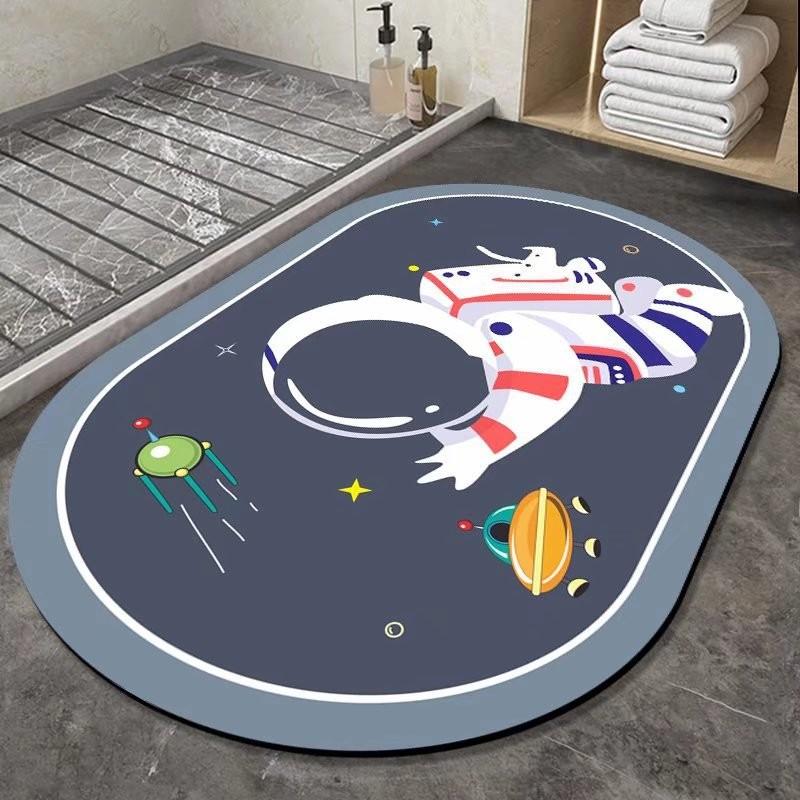 

Astronaut Cartoon Bathroom Moisture-wicking Fast-dry Mat Bathroom Non-slip Cushion Household Diatom Mud Cushion Durable 40*60cm