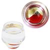 Kasyou Studio Hanasho Glass Red Fuji Goldfish Sake Cup Gift Made In with Kanazawa Gold Leaf Maki-e Bowl-Shaped (Kaga Maki-e, Boxed, Japan,