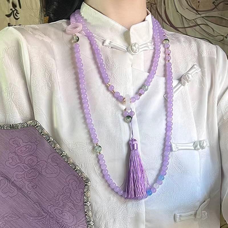 

New Chinese Crossbody Chain Multi-Layer Necklace Long Beaded National Style Fringed Pendant Back Chain Versatile National Style