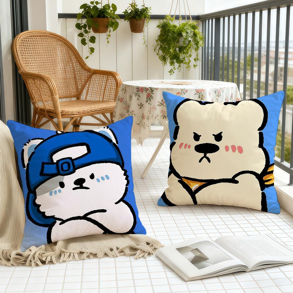 Cartoon Cute Animal Bear cushion cover Home Office Birthday Anniversary Gifts Soft Skin Friendly Cushion Cover