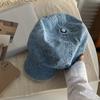 Spring and autumn washed cotton cowboy female painter hat retro octagonal hat big head circumference showing face small beret retro style