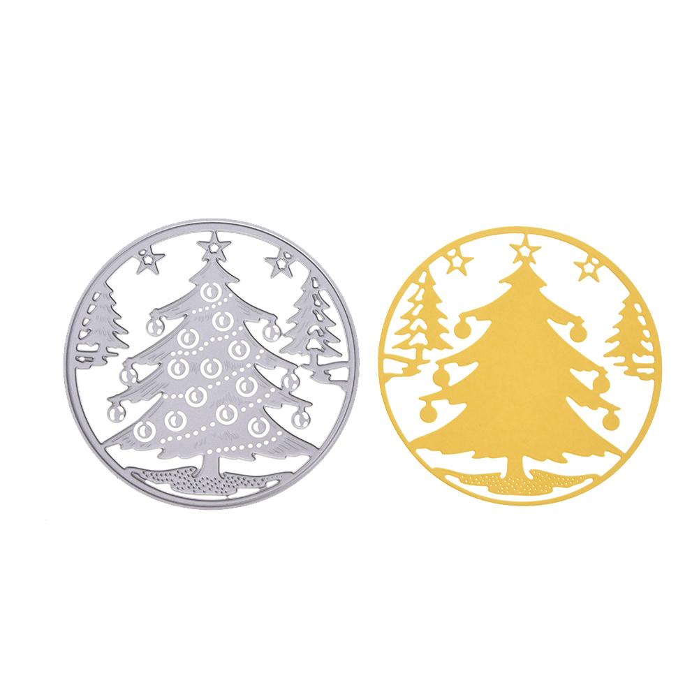 

Круглая рамка для украшения рождественской елки, металлический серебристый трафарет, тиснение, резка, штампы для скрапбукинга, изготовление открыток из бумаги серебряный