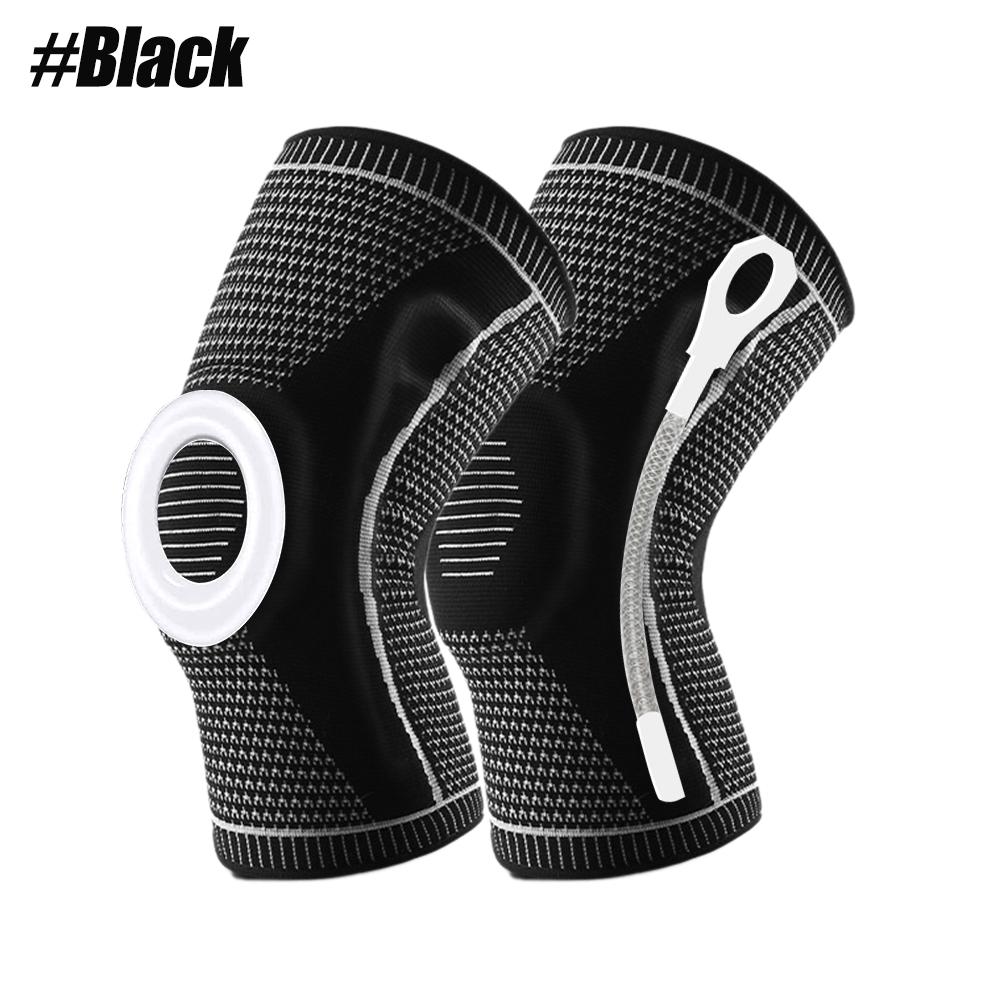 2pcs Knee Compression Sleeve-Professional Knee Brace Support Elastic Non-slip Knee Wraps Patella Stabilizer Silicone Gel Spring