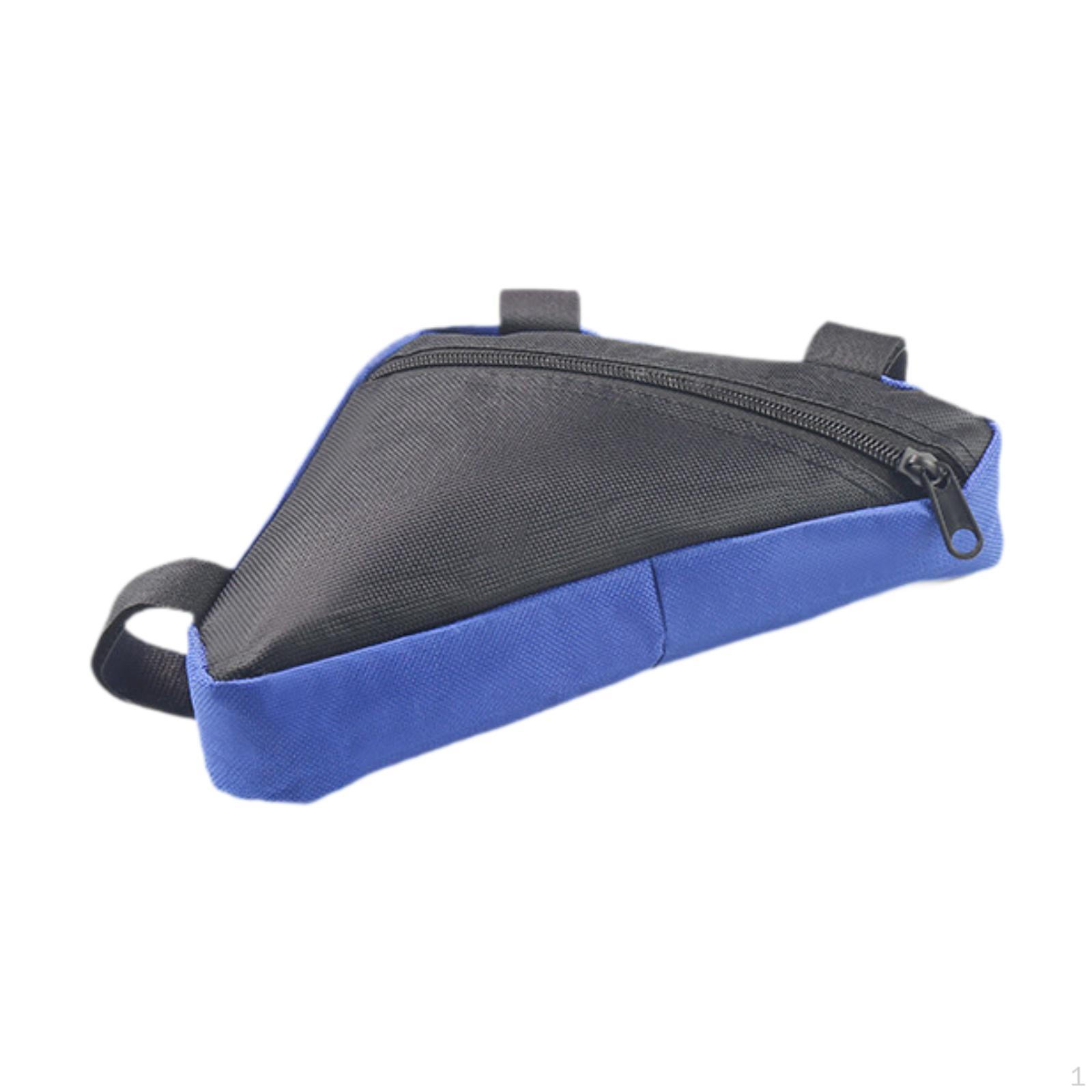 

Bicycle Frame Bag, Triangle Design, Front Tube Storage Bag Black Blue