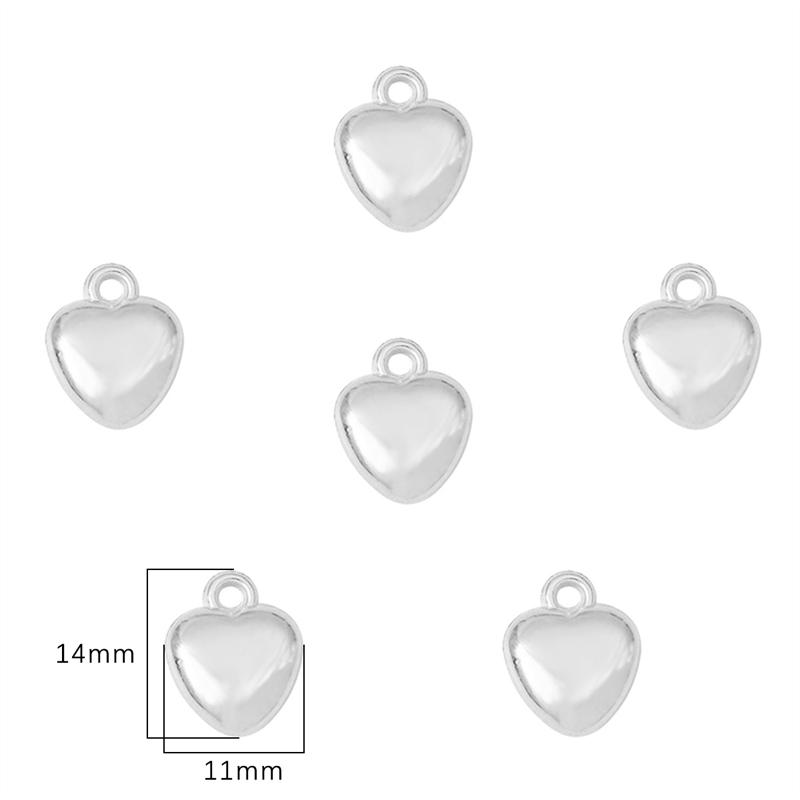 

2000 шт. Шарм-подвеска в форме сердца CCB с золотым/родиевым покрытием для изготовления ожерелий, браслетов, серег, DIY ювелирных изделий 11x14mm серебряный