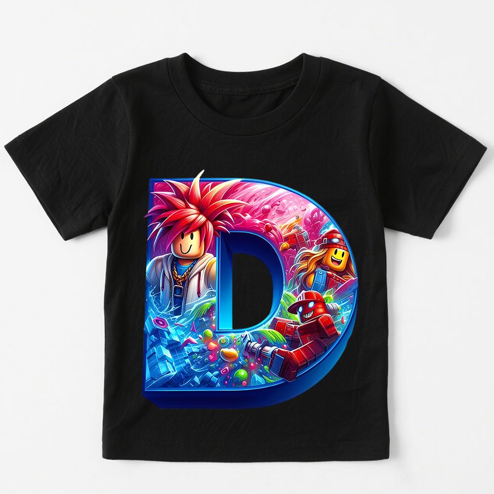 

Summer Cartoon Alphabet Letters Printed Men s T-shirts Men s Short Sleeve Casual Tees Top Women s Summer Clothing XXS