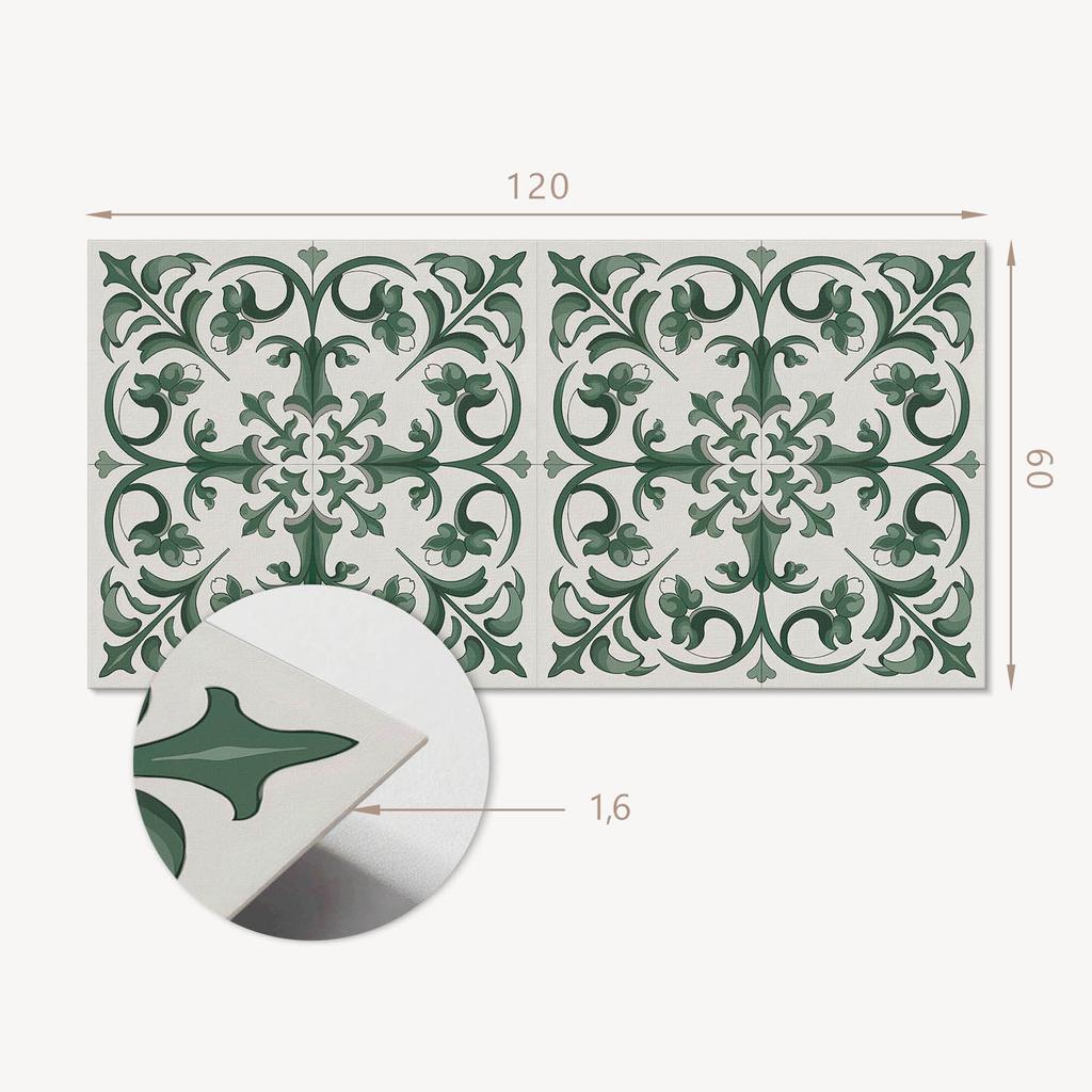 Stick-on Vinyl Panel for Hallway 120x60 cm Plant Pattern with Floral Motif