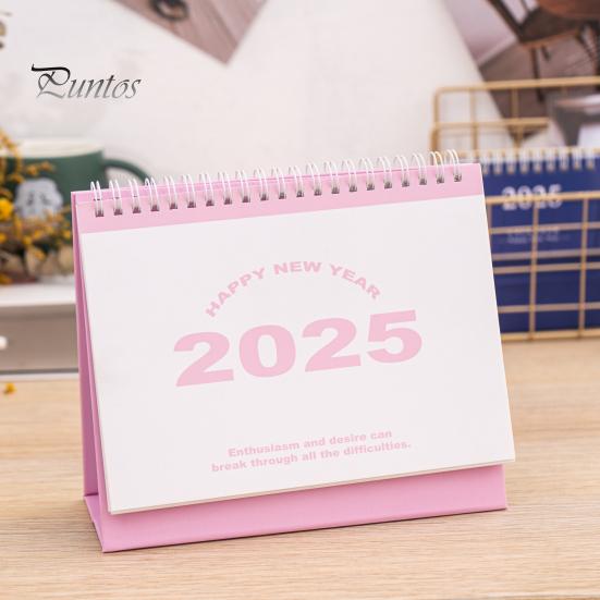 2025 Mały kalendarz biurkowy Stojący kalendarz biurkowy z klapką Miesięczny planer Organizator zarządzania czasem do domu, biura i szkoły
