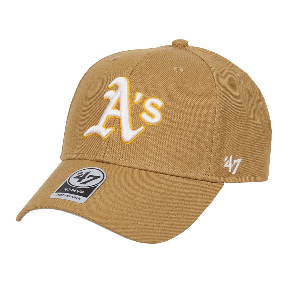 47 Бейсбол Главная Лига MVP Кепка Бренд Логотип MLB Уличный Унисекс Oakland Athletics Верблюжий Охра Один Размер Мужская Женская