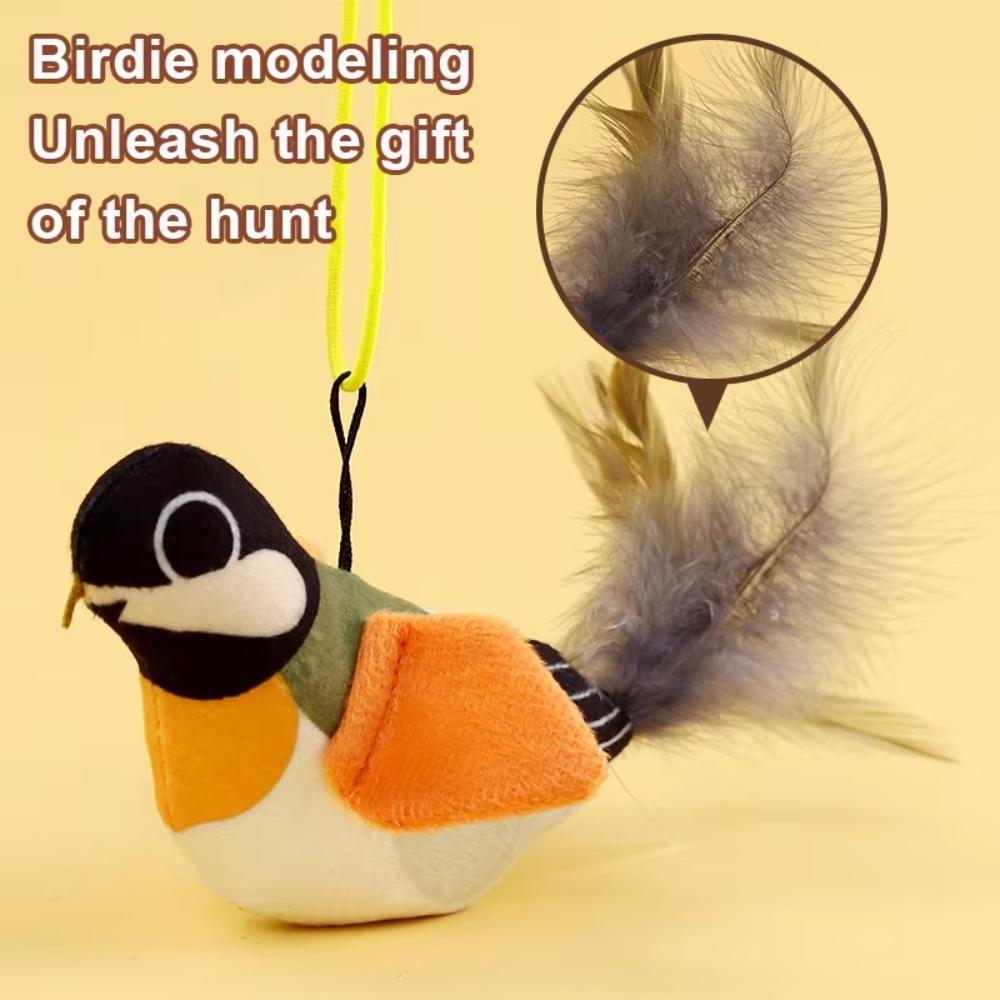 Vivid Chirping Interactive Bird Cat Toys Electronic Bird Fun Attract Cat Toy  for Indoor Cats