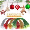 Weihnachtsbaum-Schmuckaufhänger mit Druckknopf Weihnachtsbaum-Hängedekorationen Seile Weihnachtsfeier-Hängeschnüre DIY-Anhänger Etikett Schnur