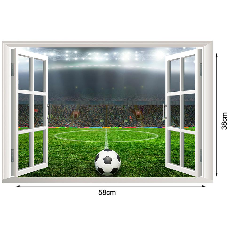 

3D поддельные окна футбольное поле стены наклейки гостиная спальня украшения стены наклейки 30*58cm
