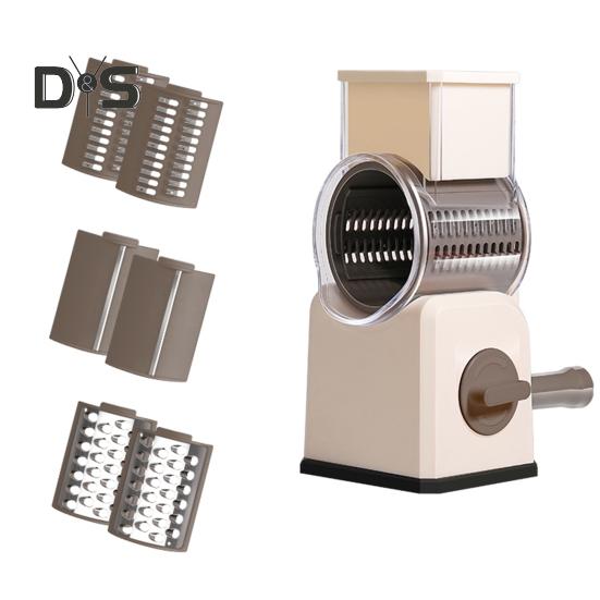 Tritatutto per verdure senza sforzo Base ad aspirazione forte 3 set di lame Tagliaverdure rotativo manuale manuale Fornitura da cucina