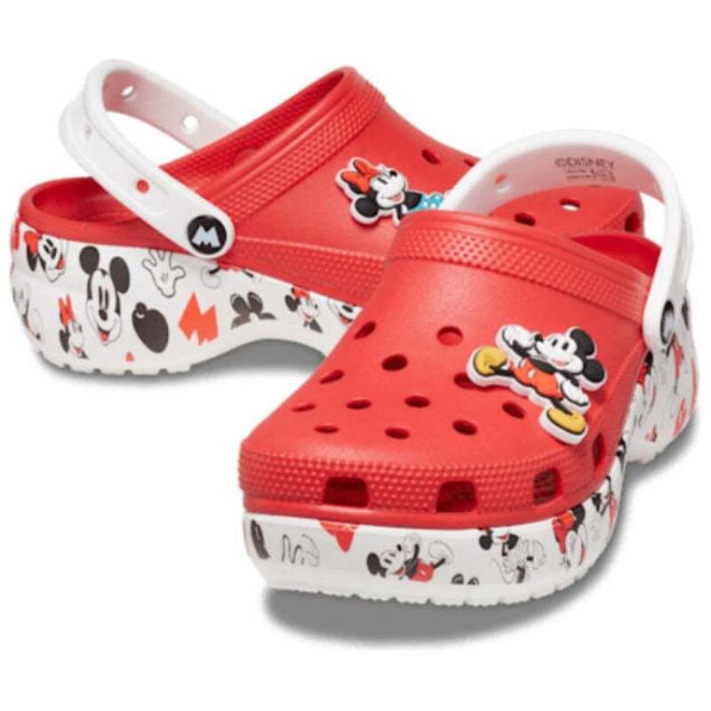 Crocs Mickey Comfortable and Versatile Hole Shoes Women’s Red