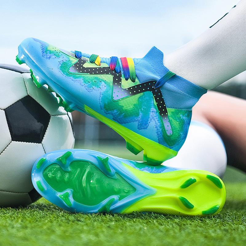 New children's football shoes men's high-top students TF broken nails AG long nails adult breathable training shoes women's indoor