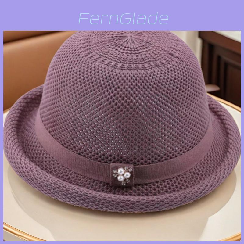 Summer Knit Beret Hat For Women Sun Protection Breathable Lightweight Chic Summer Accessory