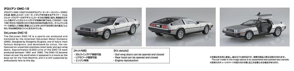 Aoshima Bunka Kyozaisha DeLorean Plastmodell 1/24 TheSupercar Nr. 21 '82 DMC-12