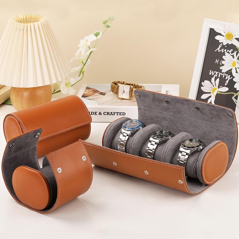 Watch Box 1/2/3 Slots Travel Watches Storage Case Organizer Jewelry Display Case Watch Roll Waterproof Pu Leather Organizer