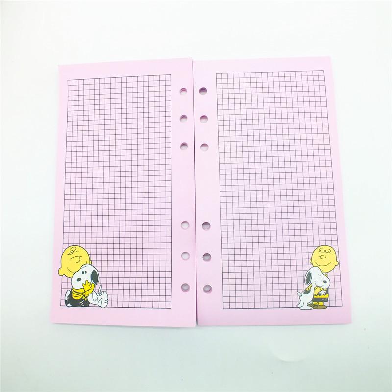Korean A6 Snoopy Cartoon Diary Planner Refillable Core Loose-Leaf Notebook