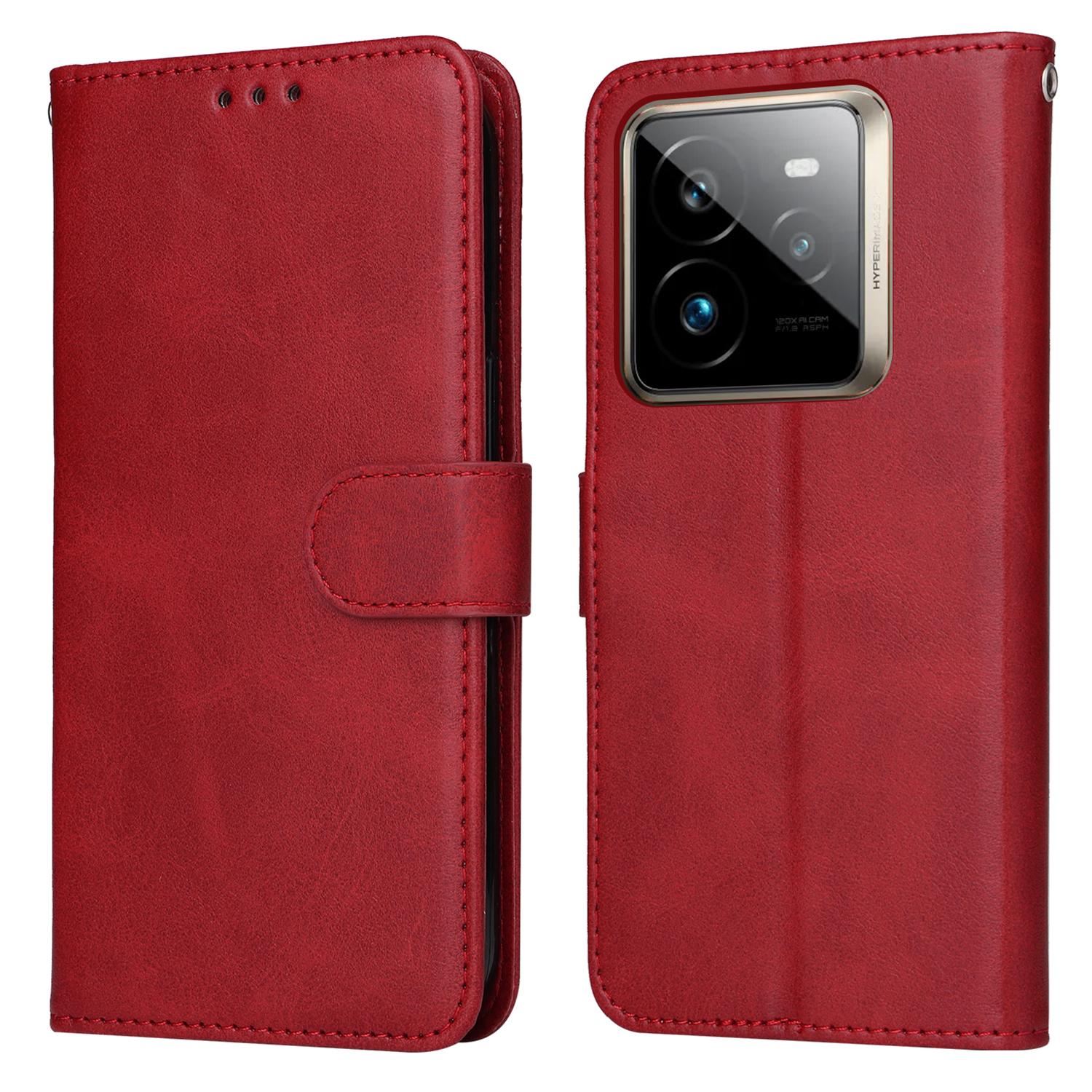 

For Realme GT 7 Pro 5G Case Wallet PU Leather Folio Flip Phone Cover Red