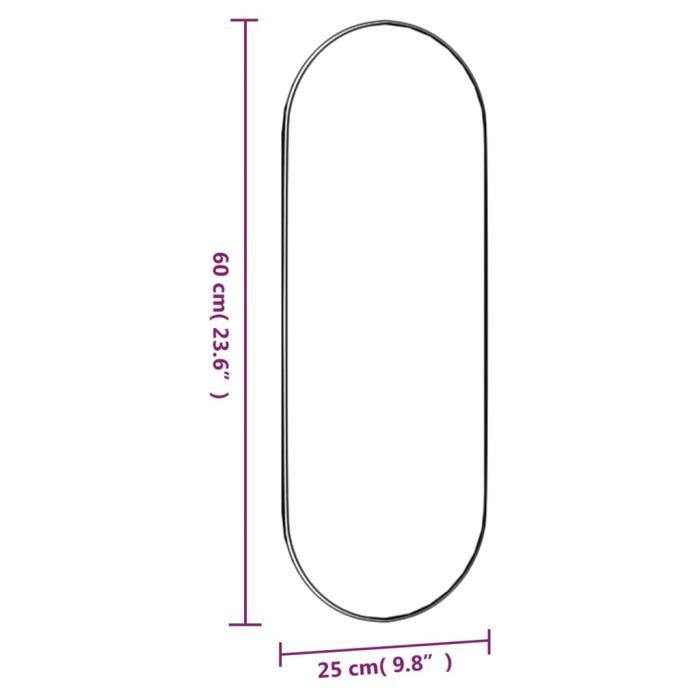 VidaXL Miroir mural 25x60 cm Verre Ovale 350454